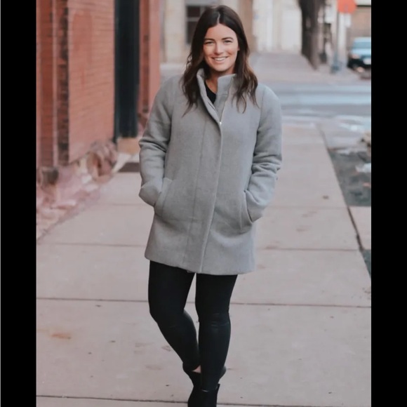 J.Crew size 0 wool cocoon pea coat stadium cloth by Nelson gori - Picture 2 of 8